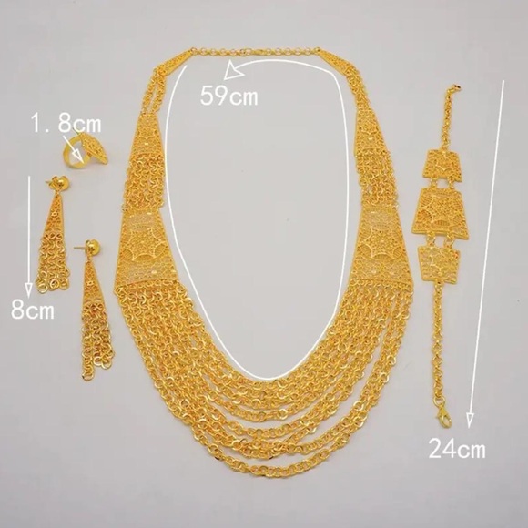 24K Gold Plated Arabian Banquet Jewelry Set - Picture 9 of 12